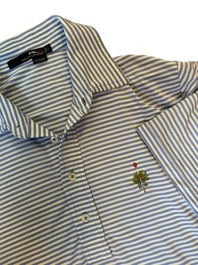Ralph Lauren Sport Men’s Blue Striped Activewear Golf Casual Preppy Polo | L
